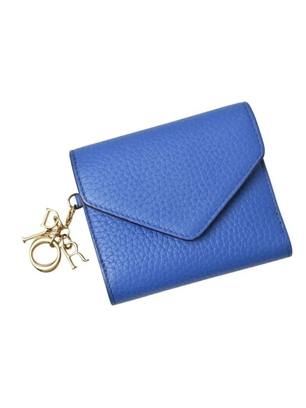 Dior Wallet Trifold Vintage Mini Diorissimo Bicolor Blue Coral Pink Charm